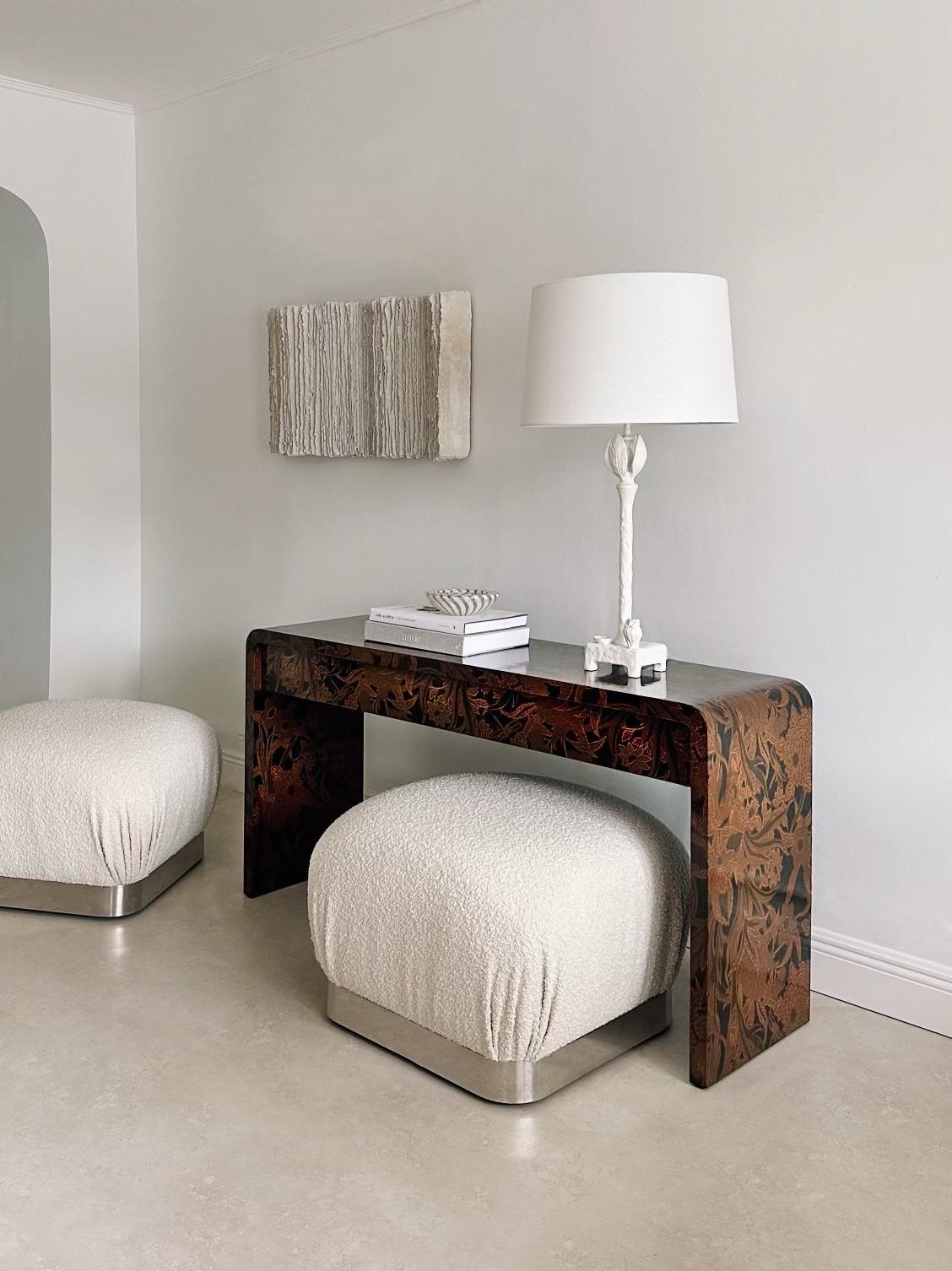 Karl Springer Batik Waterfall Console Table, 1970s 1
