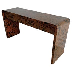 Karl Springer Batik Waterfall Console Table, 1970s