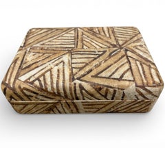 Karl Springer Batik Wrapped Sloped Edge Trinket Box