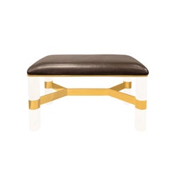 Karl Springer Beautifully Crafted "Round Leg Lucite Bench" 1980s