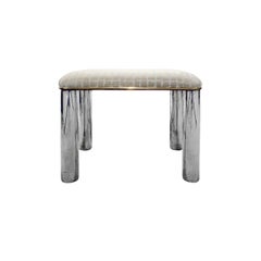 Karl Springer Bench with Stainless Steel Legs, 1970s