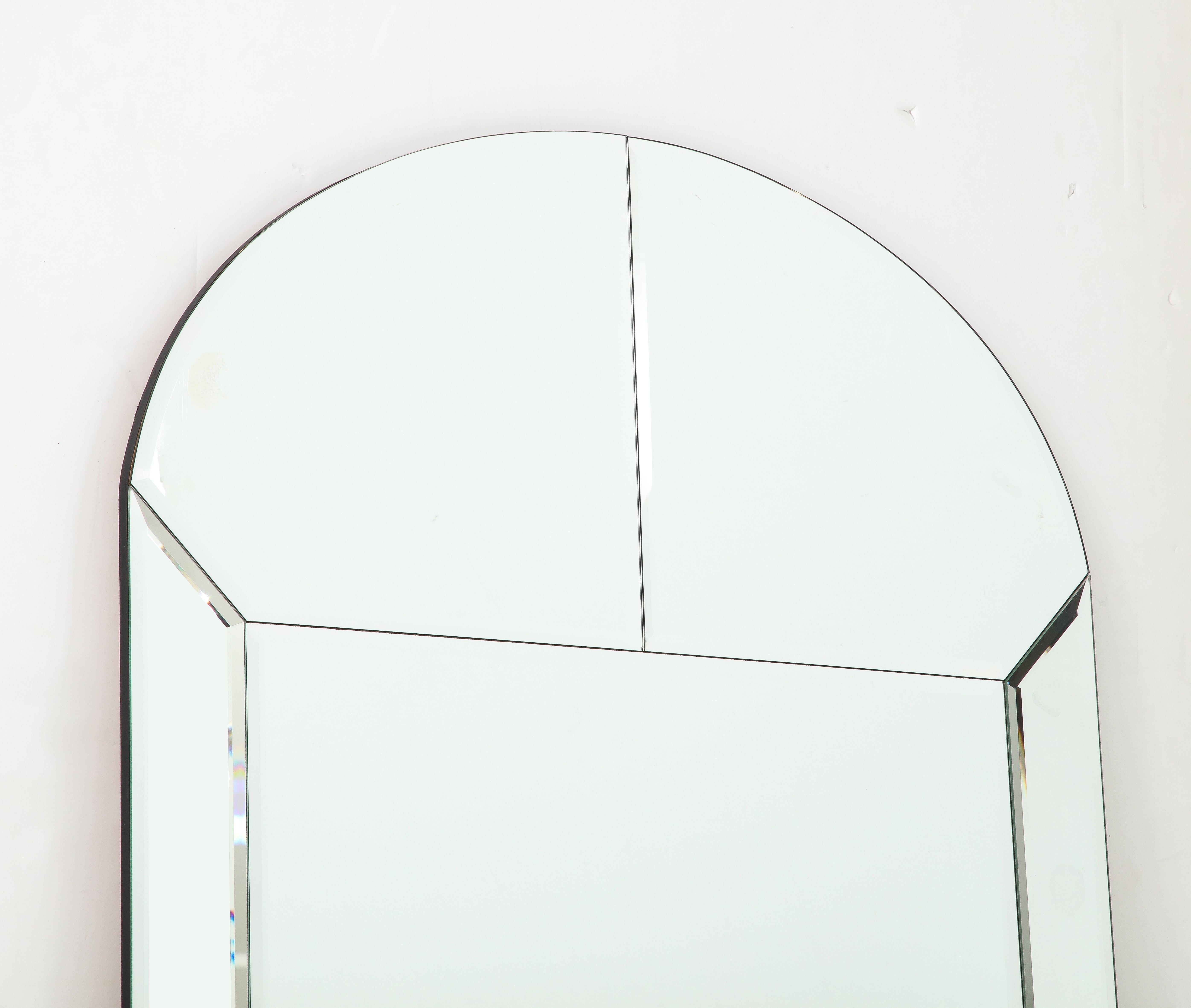 Modern Karl Springer Beveled Edge Arch Mirror For Sale