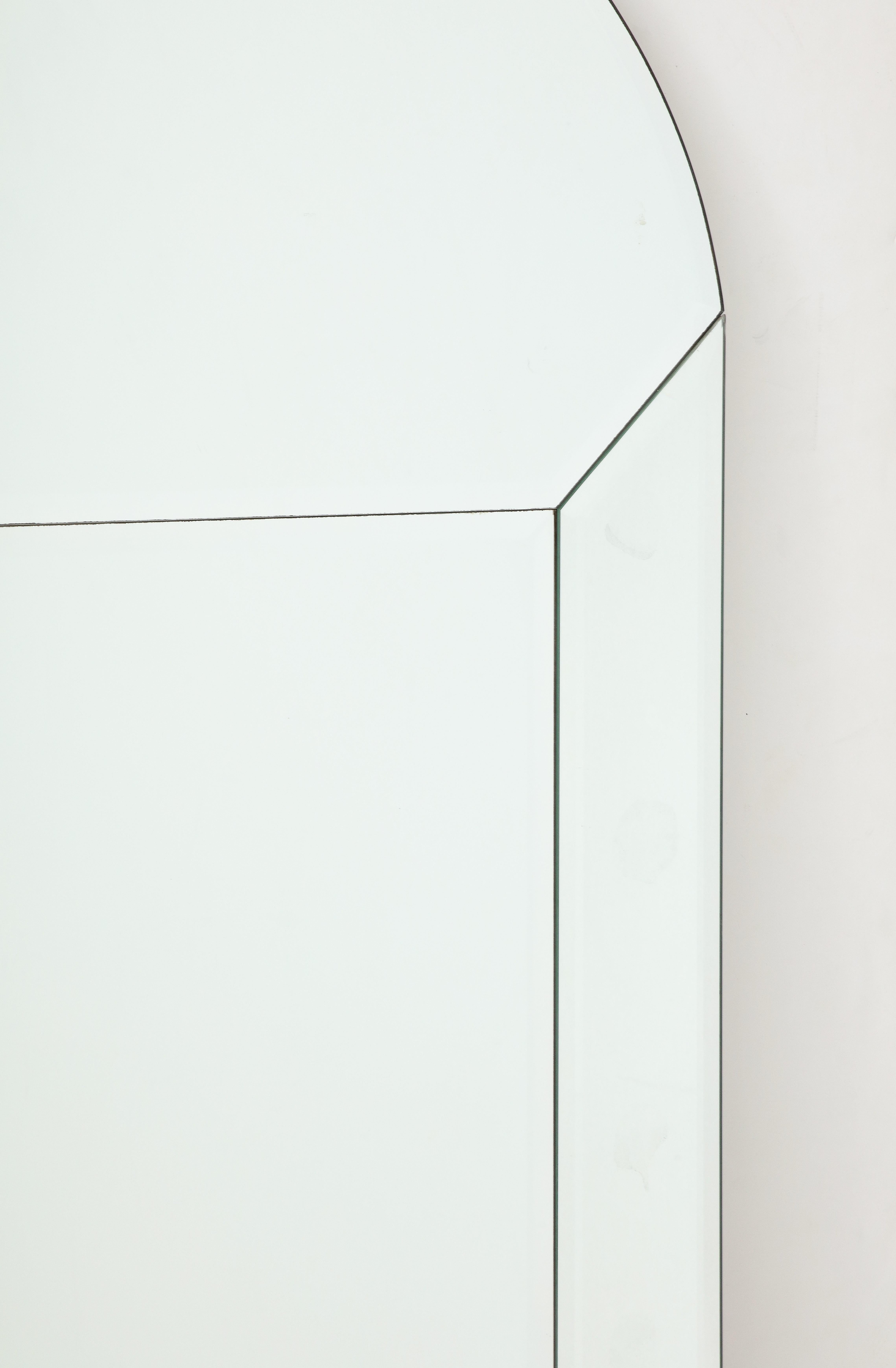 Modern Karl Springer Beveled Edge Arch Mirror For Sale