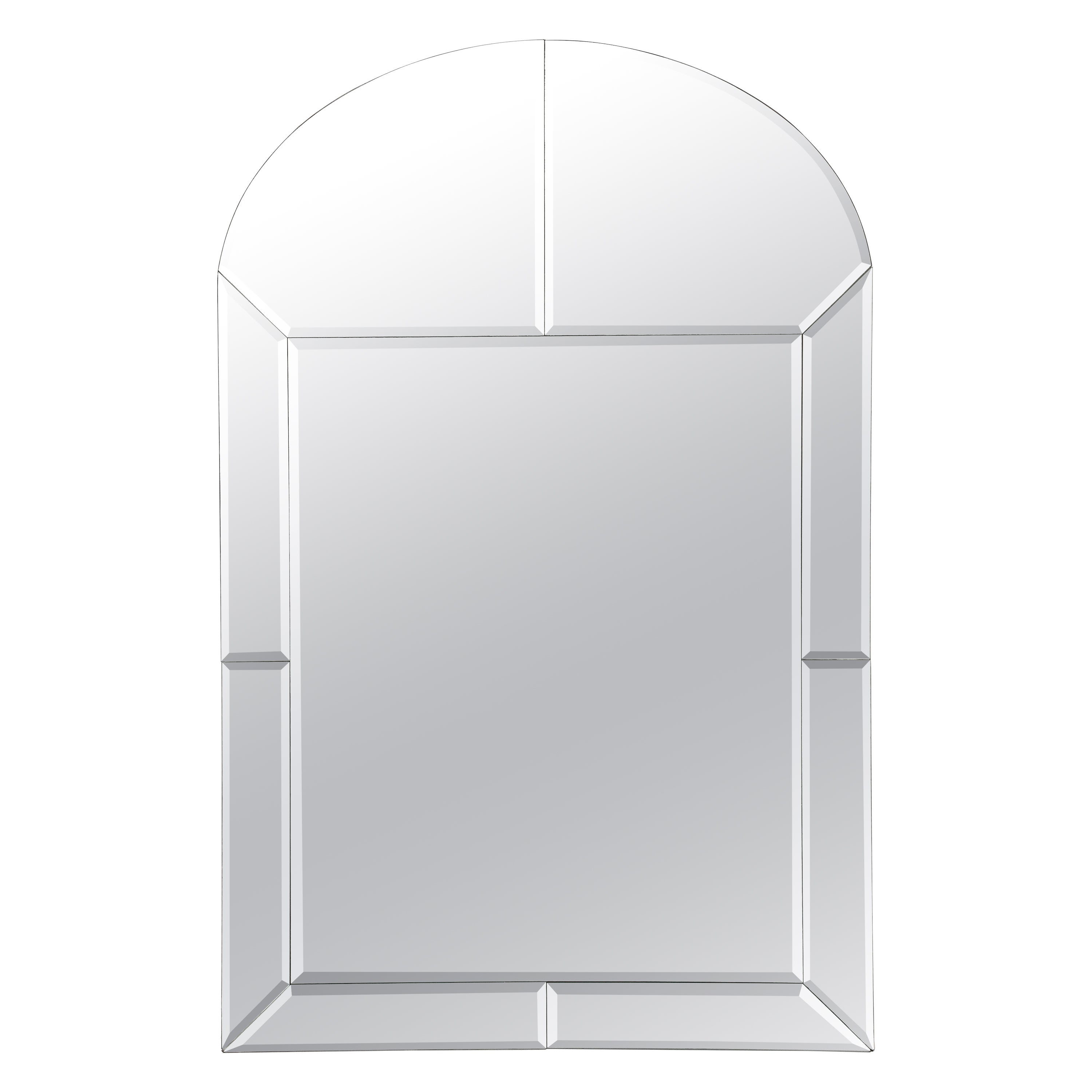 Specchio ad arco con bordo smussato Karl Springer in vendita