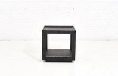 Karl Springer Black Lizard Skin End Table, 1982