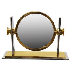 Karl Springer Brass and Nickel Vanity Mirror