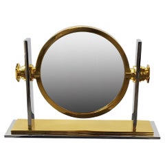 Miroir de courtoisie en laiton et nickel Karl Springer