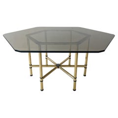 Karl Springer Brass Hexagonal "Jansen Style" Center Table