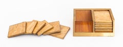 Karl Springer Brass & Sandstone Set of Coasters