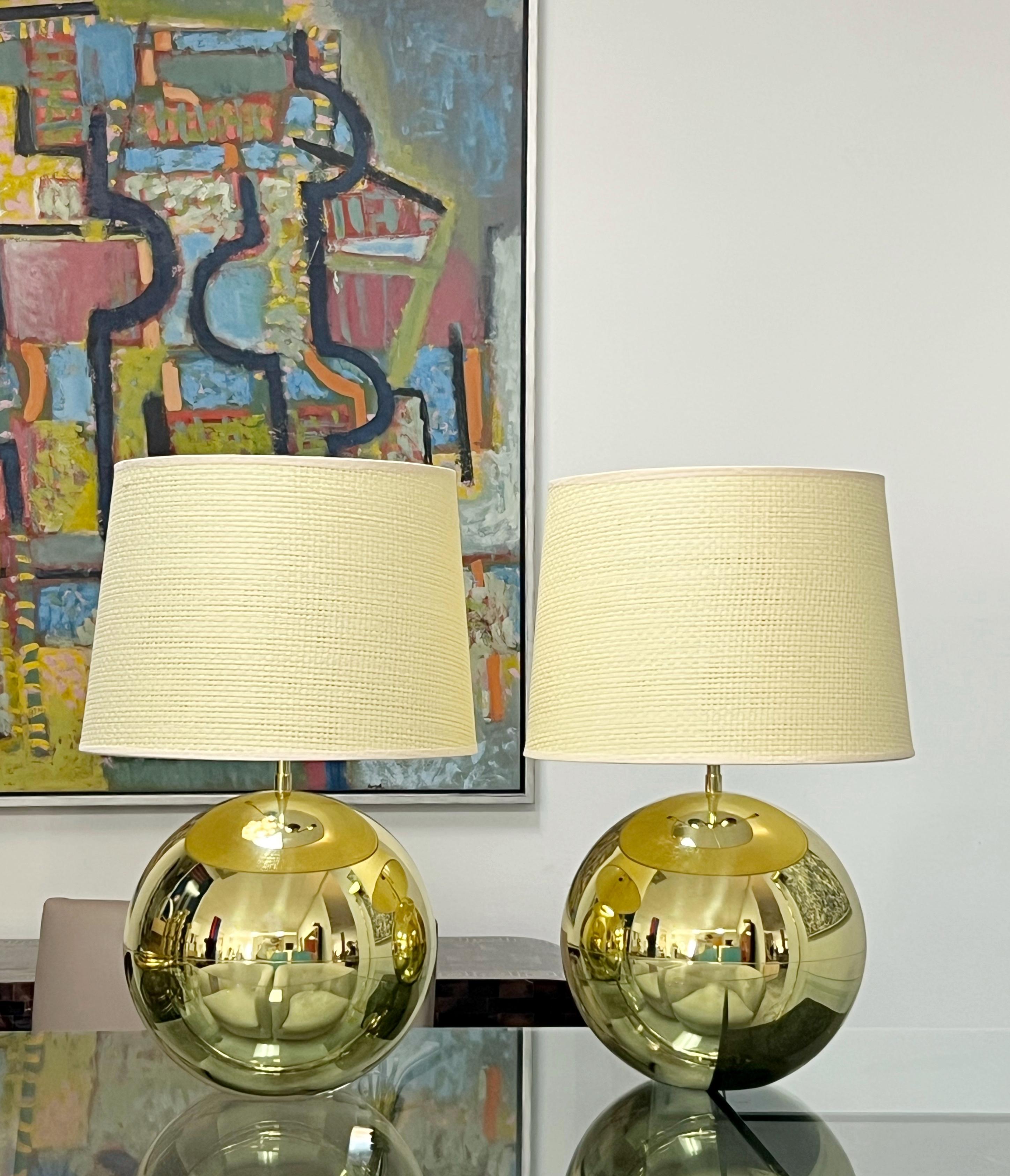 Karl Springer Brass Sphere Table Lamps For Sale 6