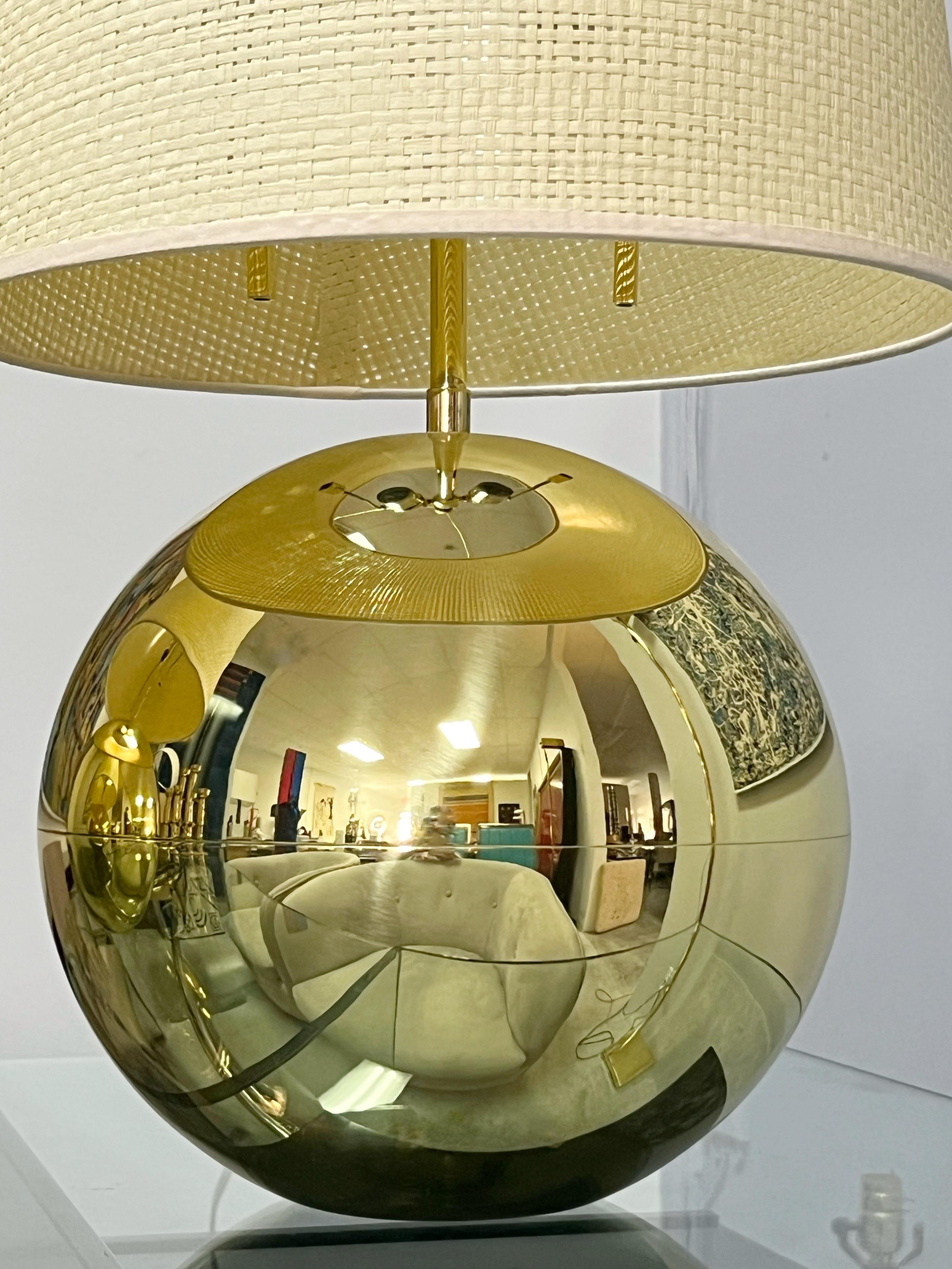 Karl Springer Brass Sphere Table Lamps For Sale 2