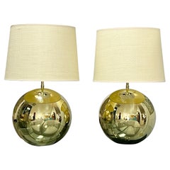 Karl Springer Brass Sphere Table Lamps