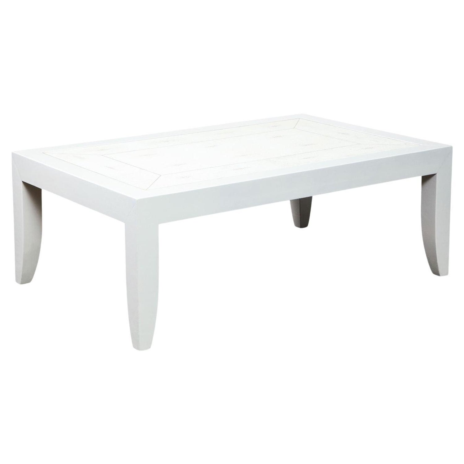 Karl Springer "Bristol Coffee Table" with Shagreen Top 1989 'Signed' For  Sale at 1stDibs