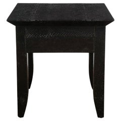 Karl Springer "Bristol Side Table" in Black Cobra 1980s 'Signed'