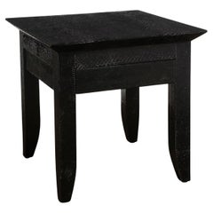 Karl Springer « Table d'appoint pistolet » en noir cobra des années 1980, signée