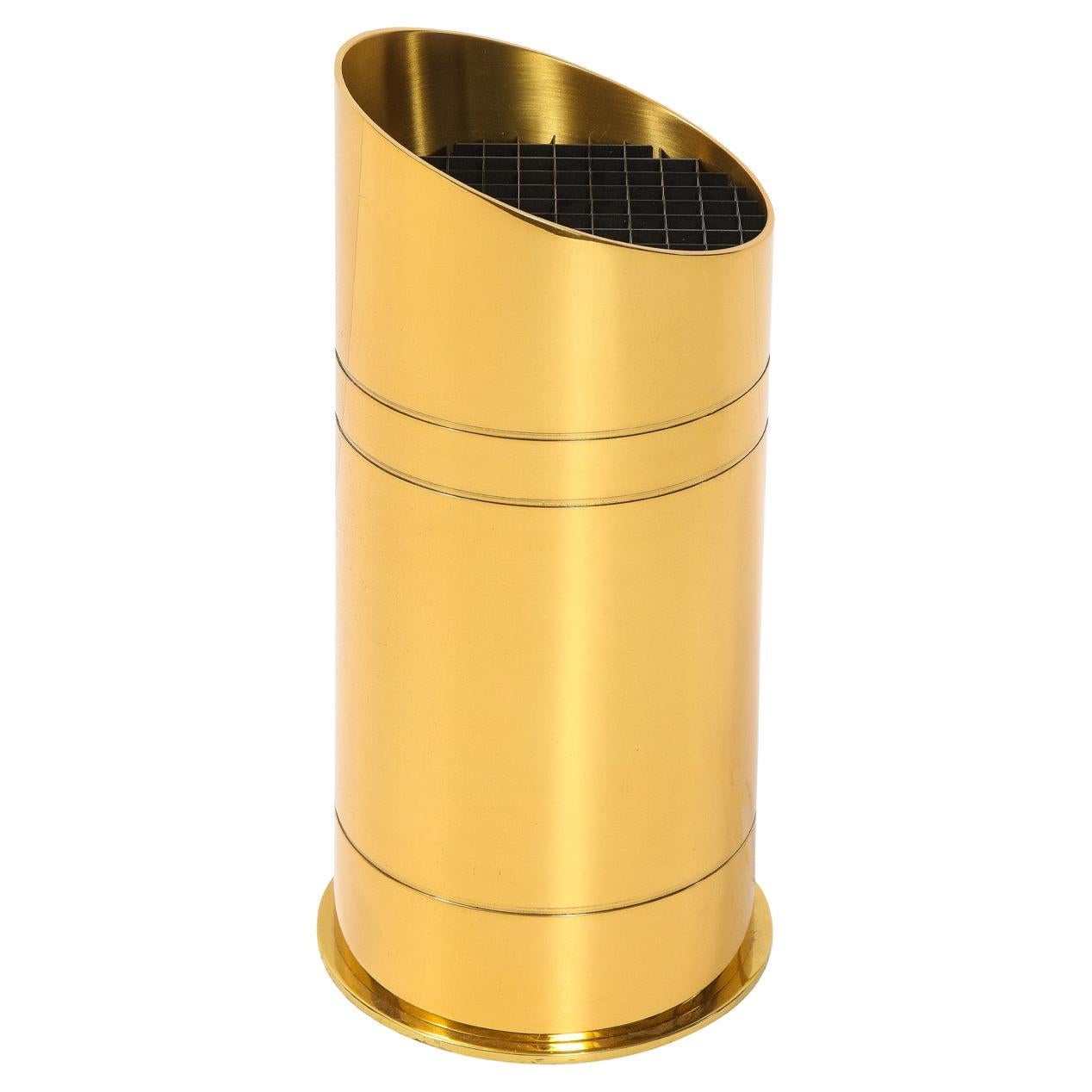 Karl Springer "Bullet Up Light" in Gold-Tinted Brass 1980s