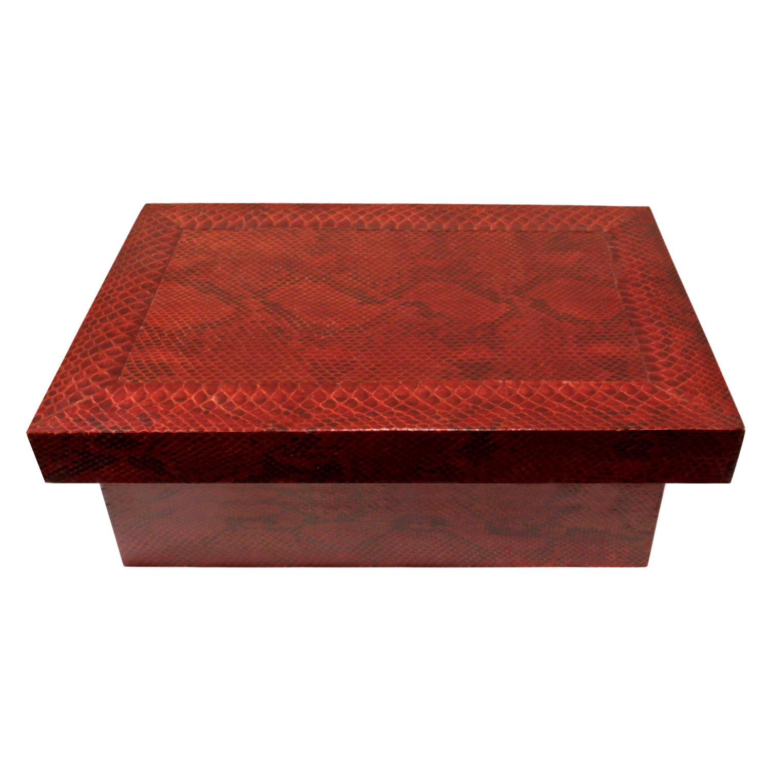 Karl Springer Burgundy Python Lidded Box 1980s