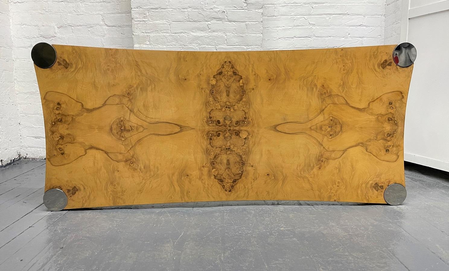 Late 20th Century Karl Springer Burl Olivewood Coffee Table For Sale