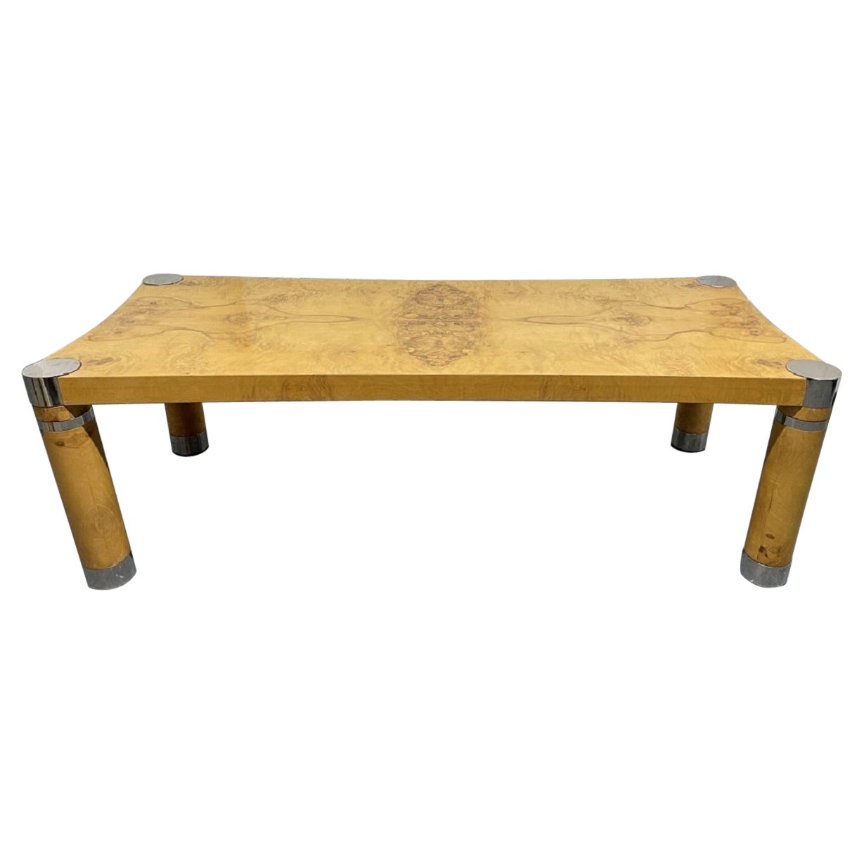Mesa baja Karl Springer de madera de olivo burl