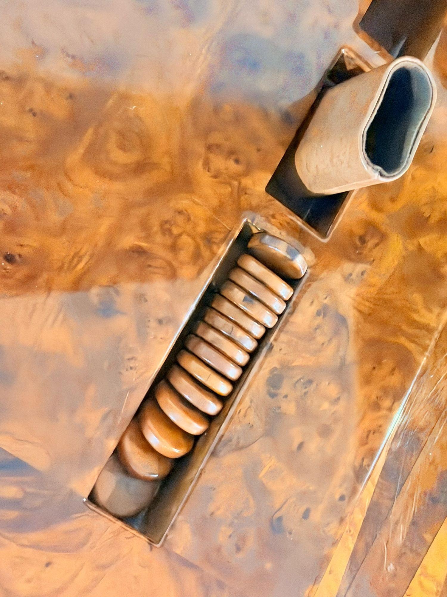 Karl Springer Burlwood and Chrome Backgammon Table, 1980 For Sale 5