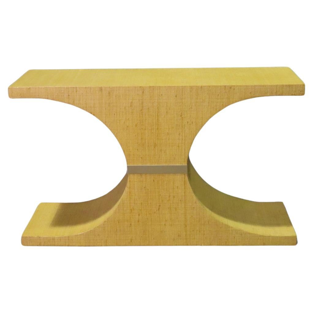 Karl Springer Canvas Wrapped Console Table  For Sale