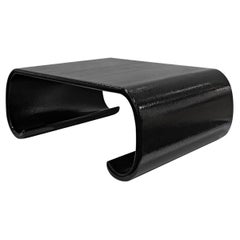 Karl Springer Chic "Table basse chinoise incurvée" en noir Cobra 1970