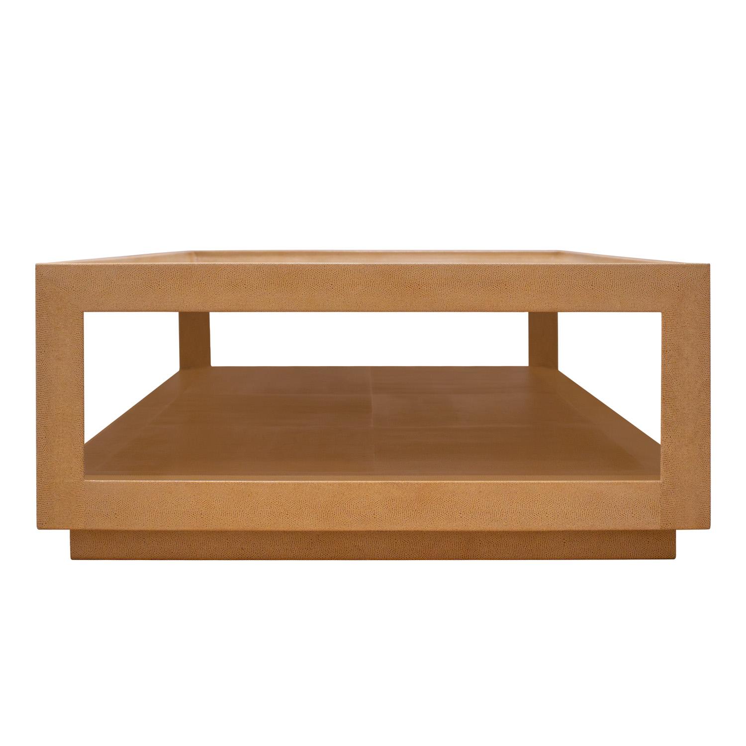 Modern Karl Springer Chic Coffee Table in Embossed Lizard Leather 1993 (Signed & Dated)