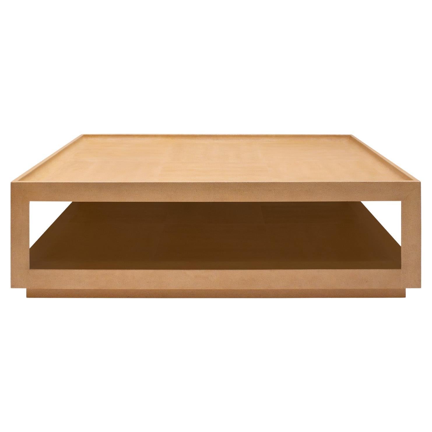 Karl Springer Chic Coffee Table in Embossed Lizard Leather 1993 (Signed & Dated)