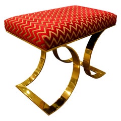 Karl Springer Chic JMF Bench in Brass, 1970s