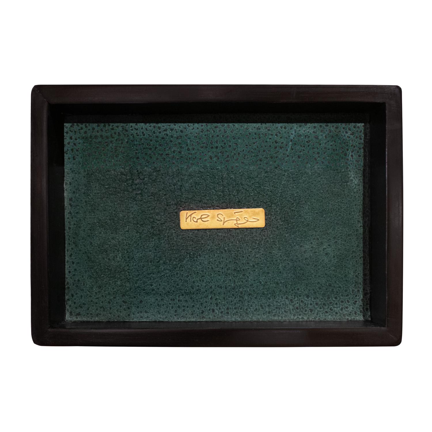 Fait main Karl Springer Boîte à couvercle chic avec dessus en laque Greene & Greene 1980 (Signé) en vente
