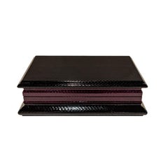 Karl Springer Chic "Molding Box" in Black and Purple Cobra 1980s