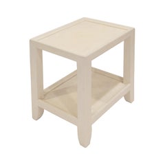 Karl Springer Chic Telephone Table in Ivory Shagreen 1980s (Signed)