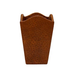 Karl Springer Chic Waste-Korb aus Straußenleder 1976-1978