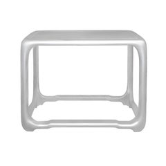 Karl Springer "Chinese Style Cube Console Table" in Silver Lacquer 1980s