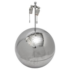 Karl Springer Chromed Metal Orb Lamps