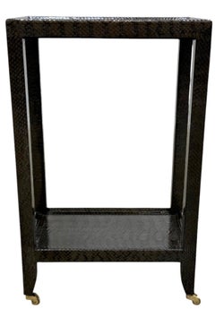 Karl Springer Cobra Skin Wrapped Telephone Table