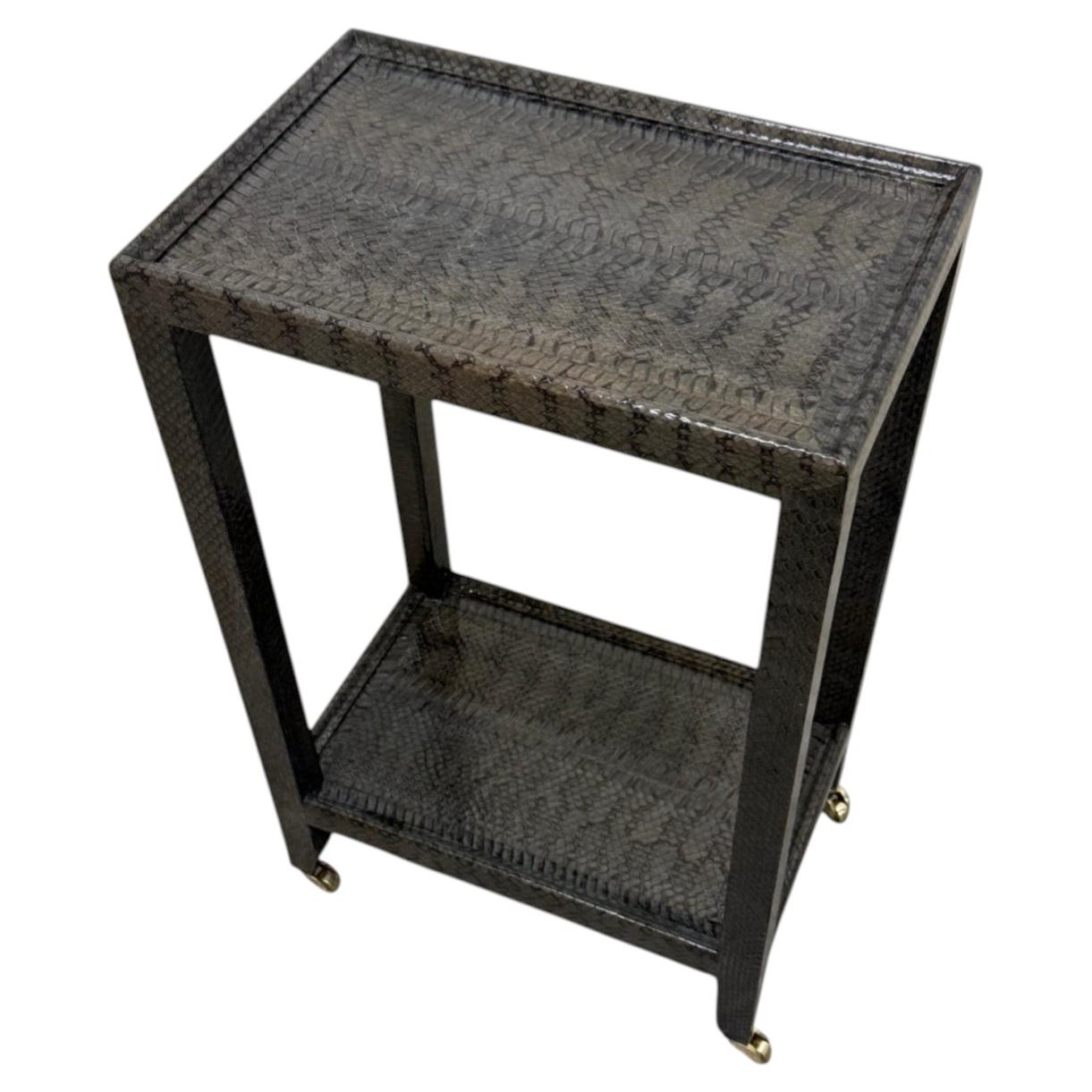Karl Springer Cobra Skin Wrapped Telephone Table