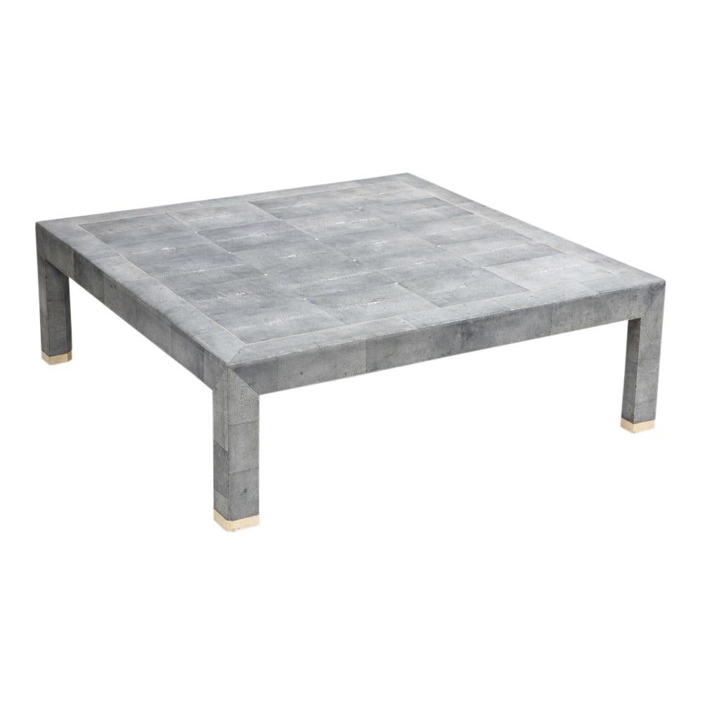 Shagreen and Bone Coffee Table In Good Condition In New York, NY
