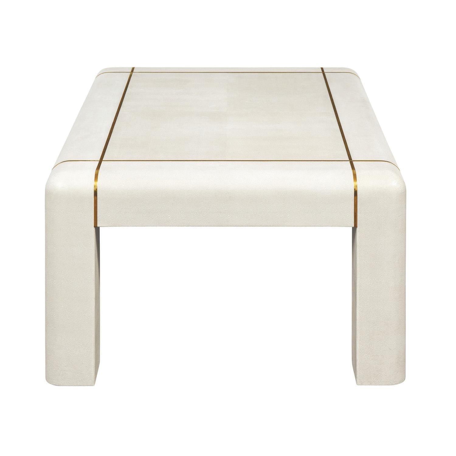 Modern Karl Springer Coffee Table in Embossed Lizard Leather 1986 'Signed and Dated'