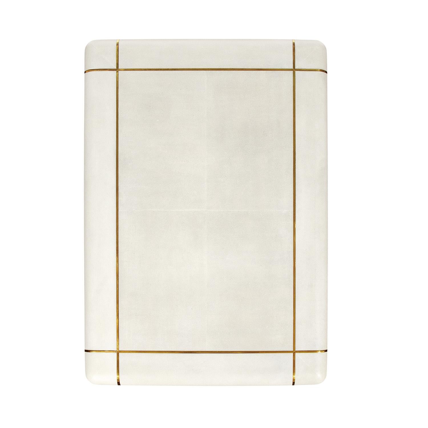 American Karl Springer Coffee Table in Embossed Lizard Leather 1986 'Signed and Dated'