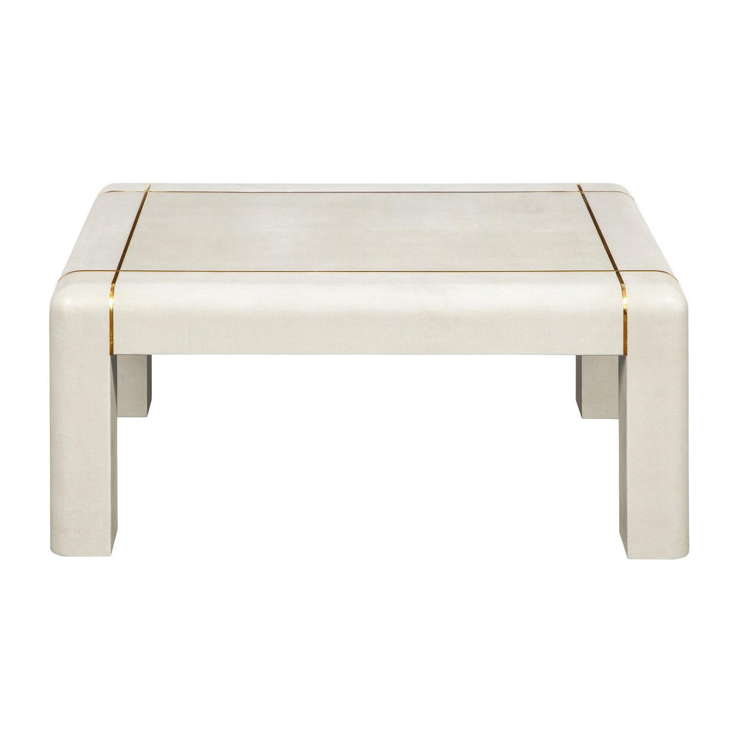 Karl Springer Coffee Table in Embossed Lizard Leather 1986 'Signed and Dated'