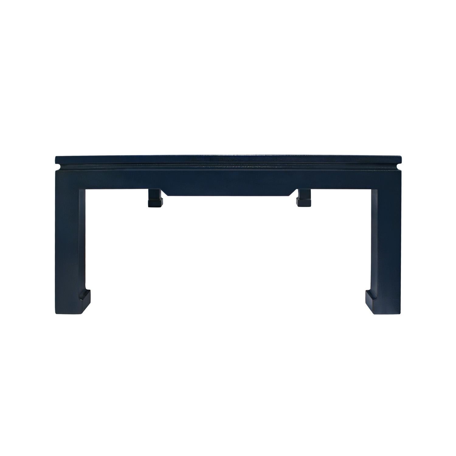 American Karl Springer Coffee Table in Embossed Reptile Leather 1988 (Signed & Dated)