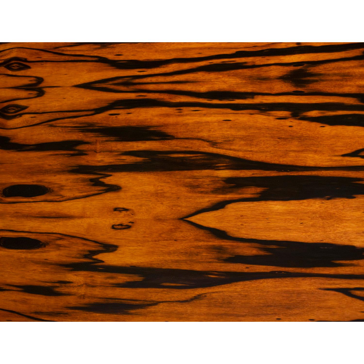 Late 20th Century Karl Springer Coffee Table in Figured Zebrawood and Black Lacquer 1980s For Sale