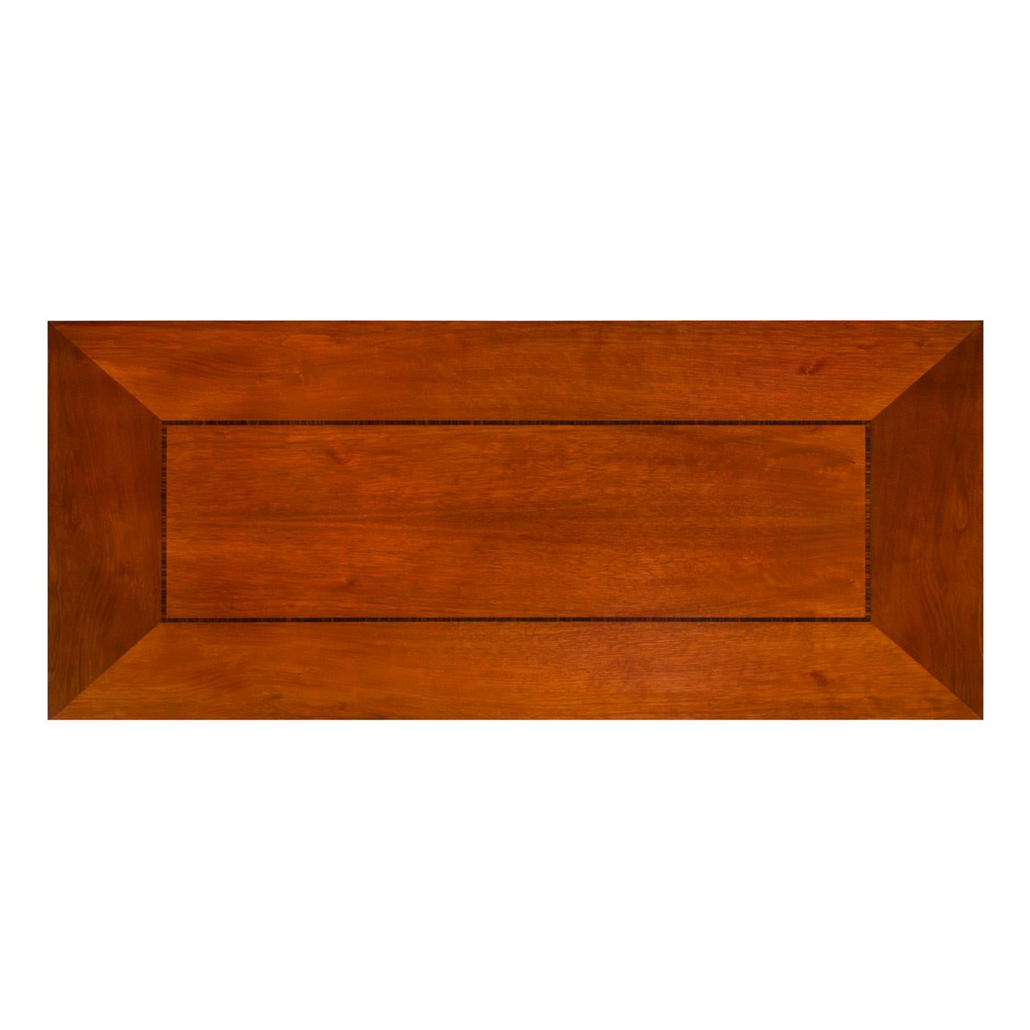 Américain Table basse en noyer avec ébène de Macassar et feuille d'or Karl Springer 1980 en vente