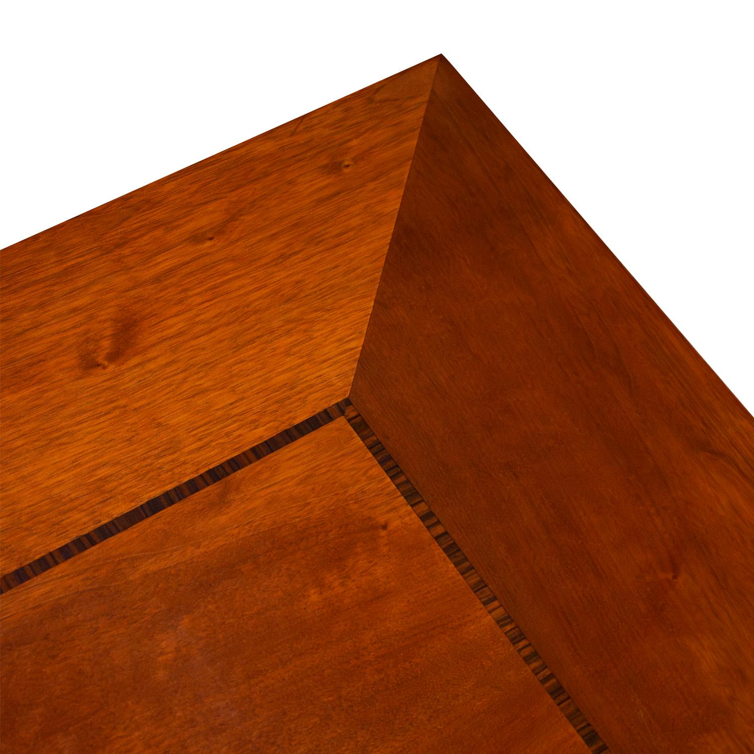 Table basse en noyer avec ébène de Macassar et feuille d'or Karl Springer 1980 Excellent état - En vente à New York, NY