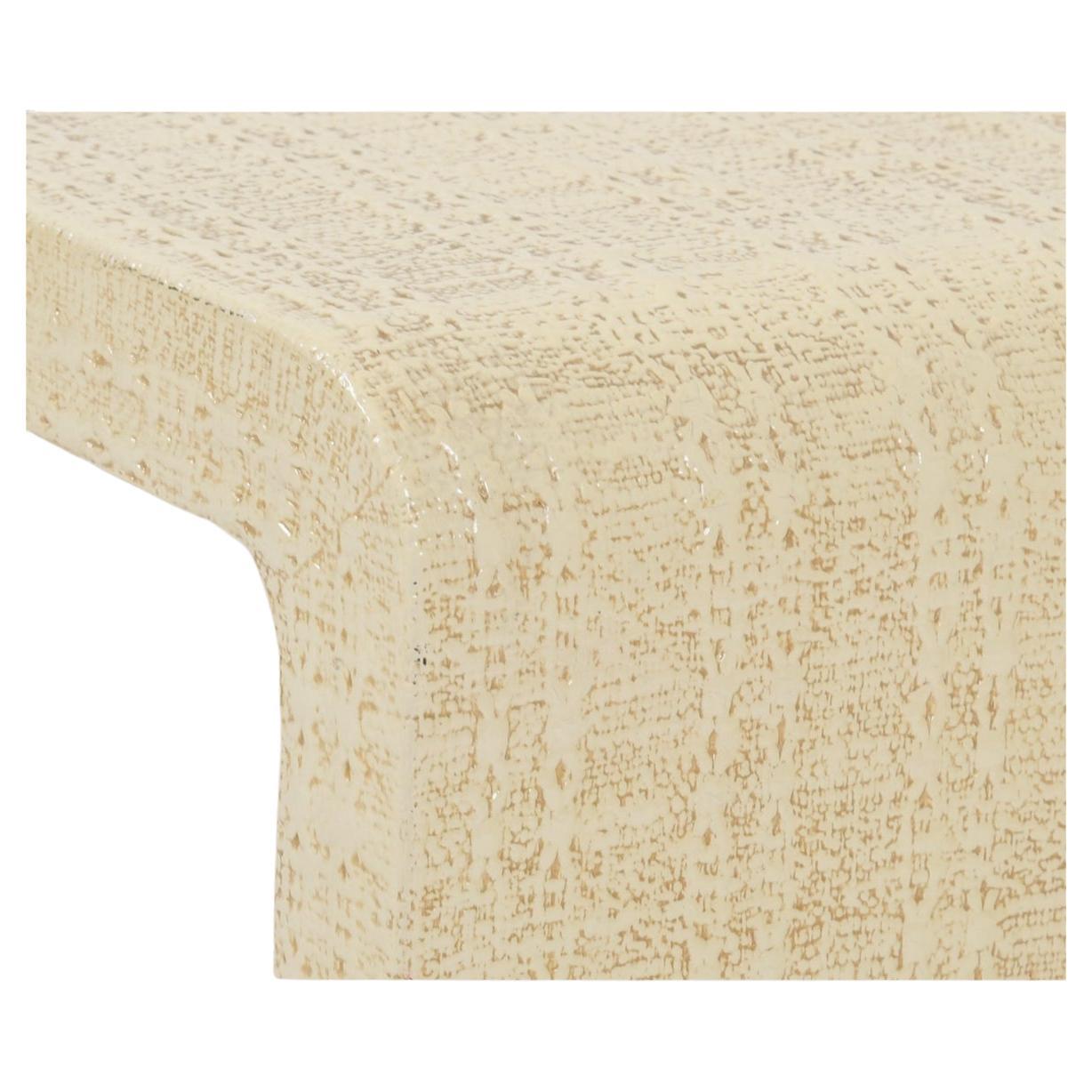 Italian Karl springer coffee table or bench textured solid cast resin  For Sale