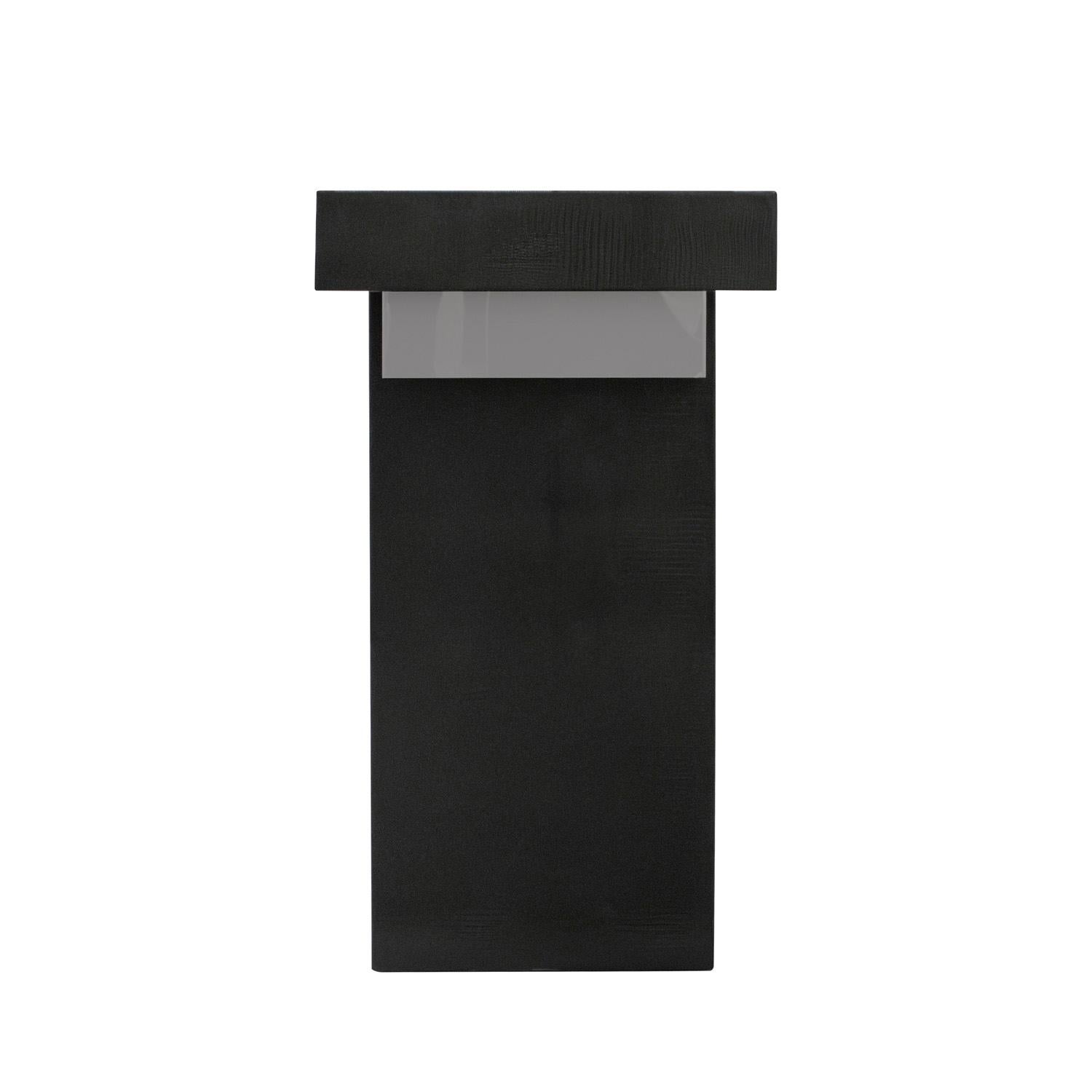 Mid-Century Modern Karl Springer Console Table in Embossed Lizard Leather with Chrome Drawers 1970s For Sale