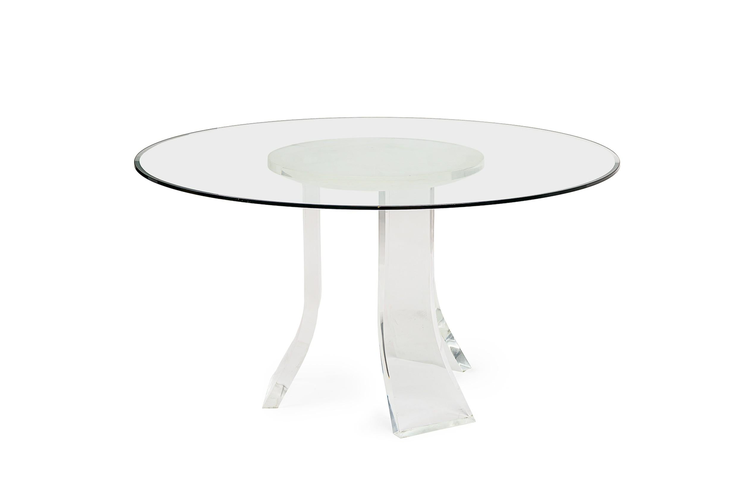 Modern Karl Springer Contemporary American Lucite Dining Table Base For Sale
