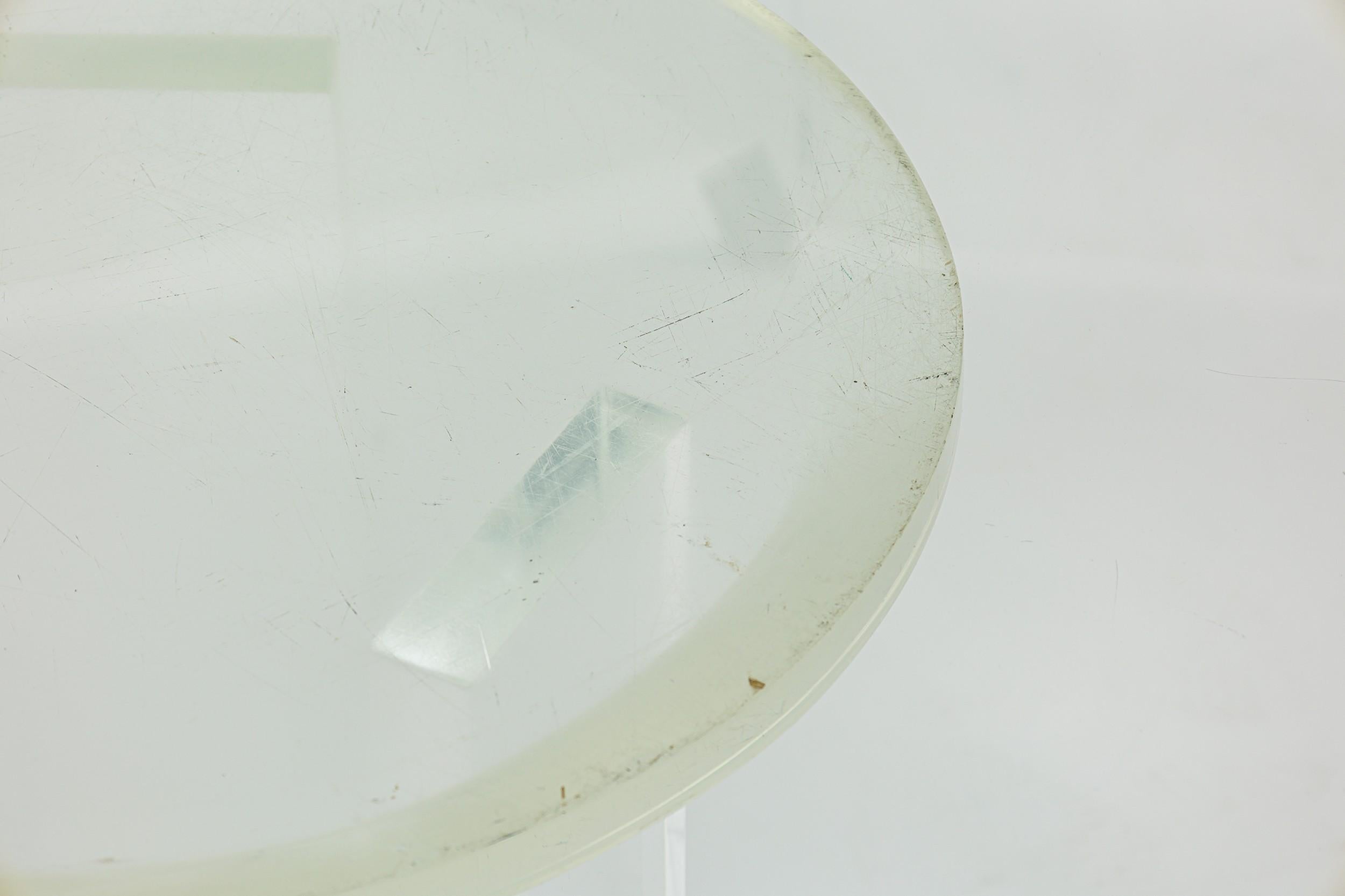 Karl Springer Contemporary American Lucite Dining Table Base In Good Condition For Sale In Queens, NY