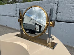 Karl Springer, Convex Mirror, USA, c. 1980s, Brass, Stainless Steel